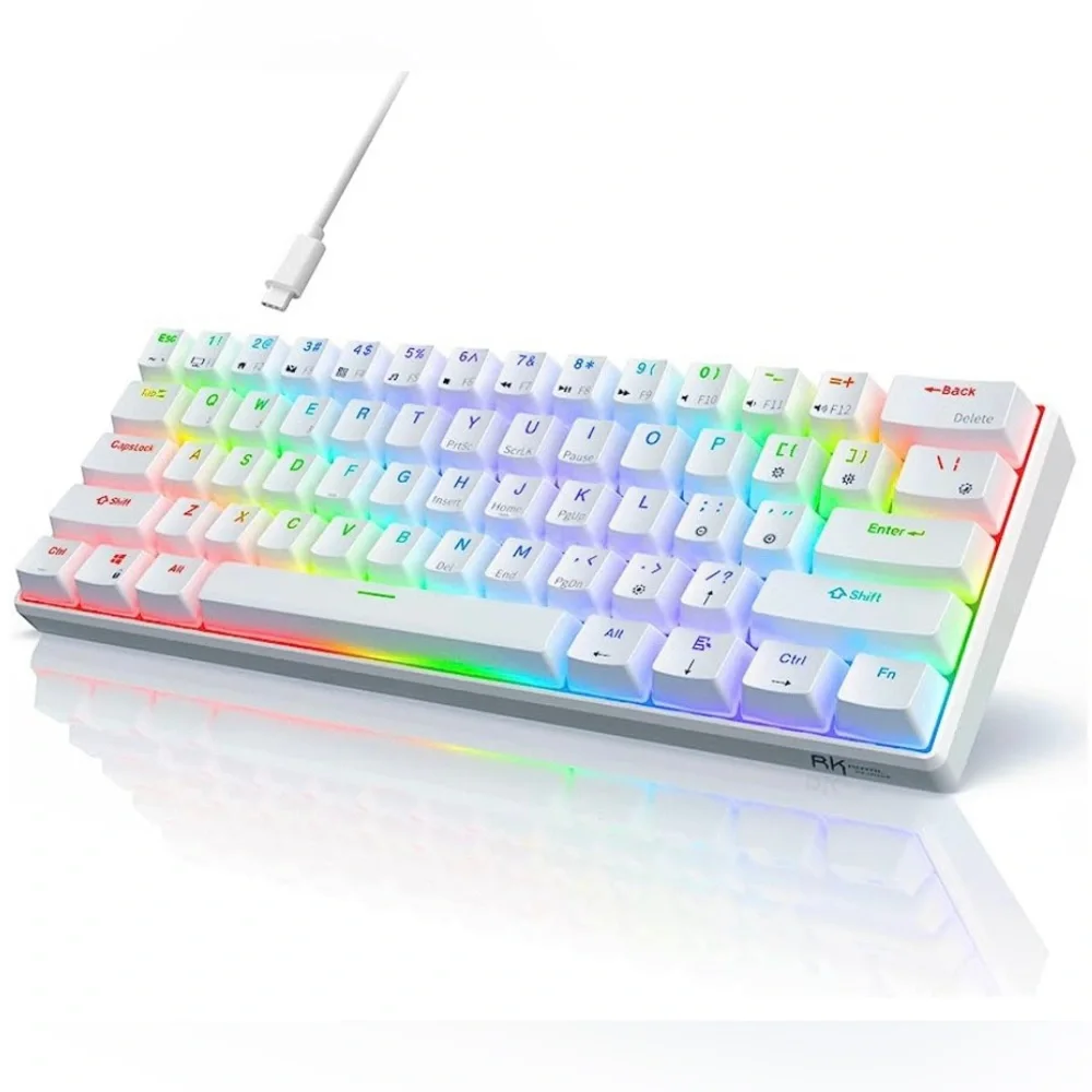 A keyboard (rk61) and keycaps (HK Pudding Keycaps)